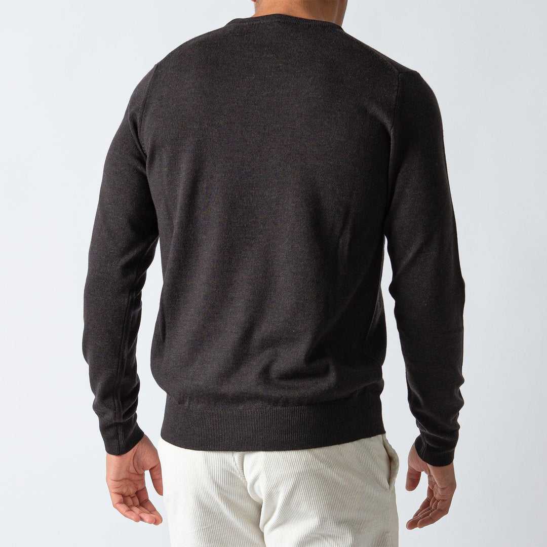 Merino Wool 12 Gauge Sweater Dark Brown