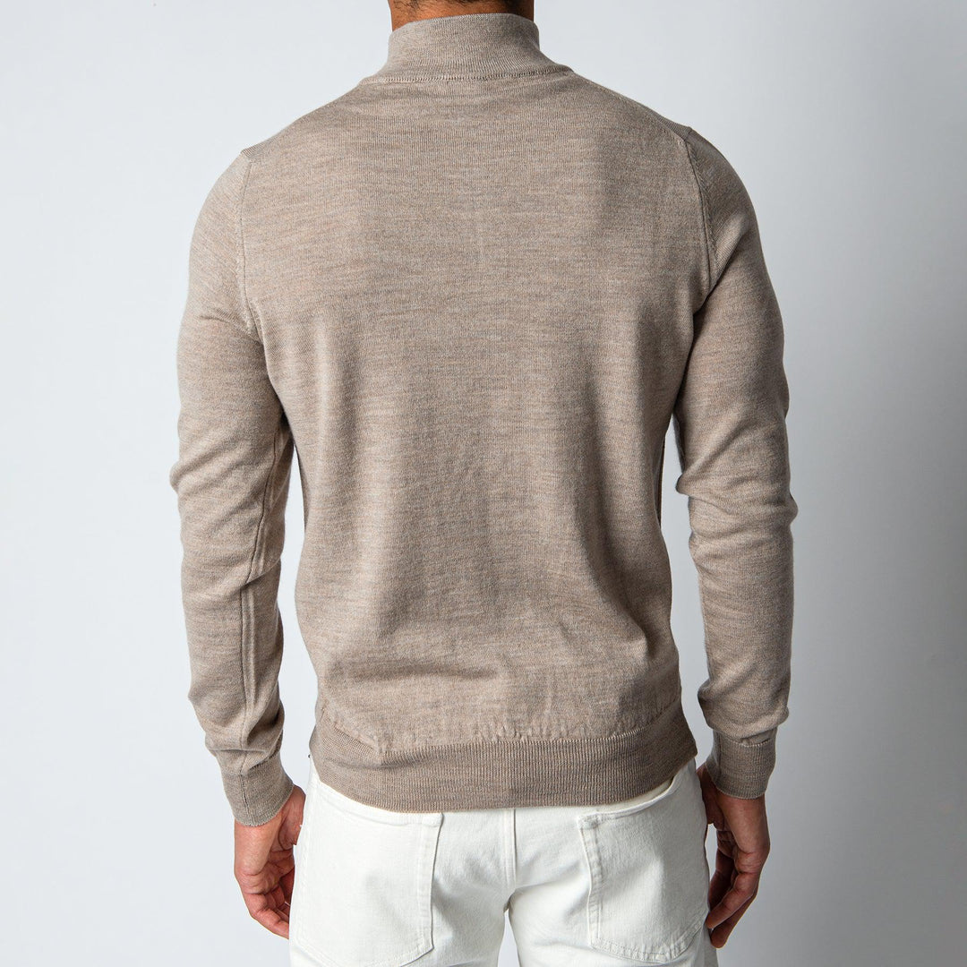 Merino 12 Gg Halfzip Sweater Beige