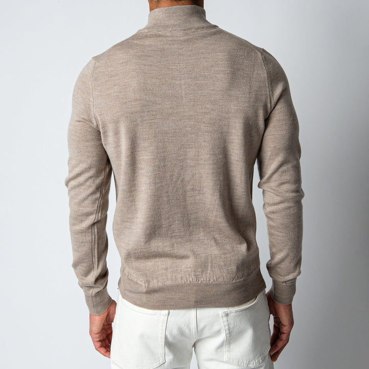 Merino 12 Gg Halfzip Sweater Beige