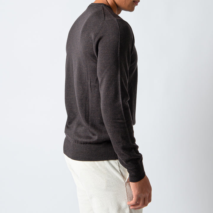 Merino Wool 12 Gauge Sweater Dark Brown