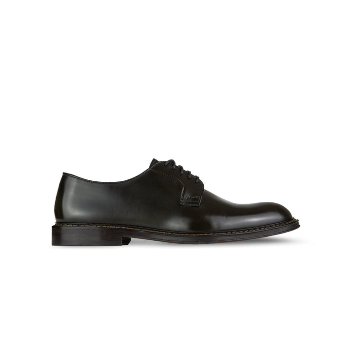 DERBY LEATHER SHOE DARK GREEN