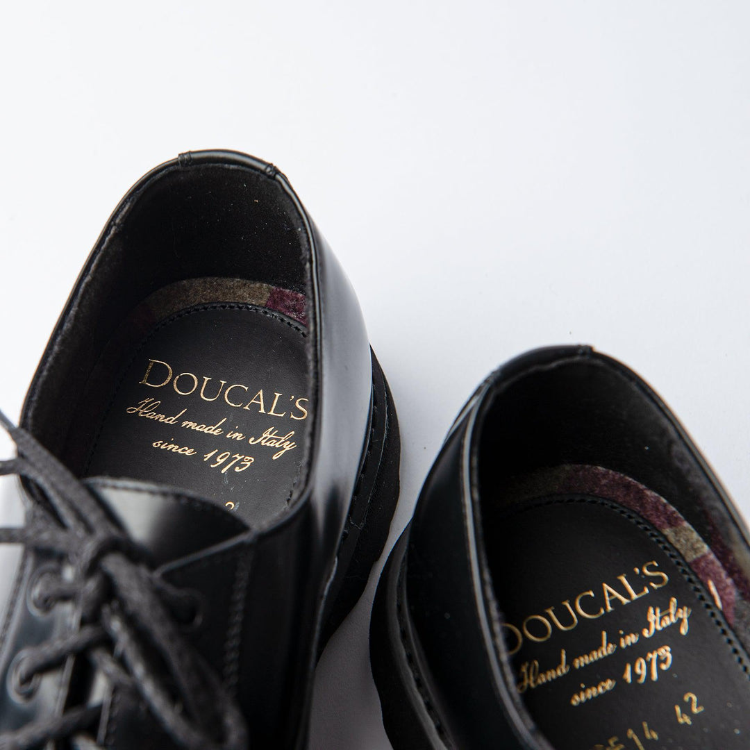 DERBY LEATHER LACE-UPS Black