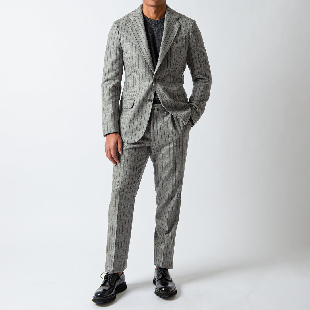 STRIPE FLANNEL SUIT Grey