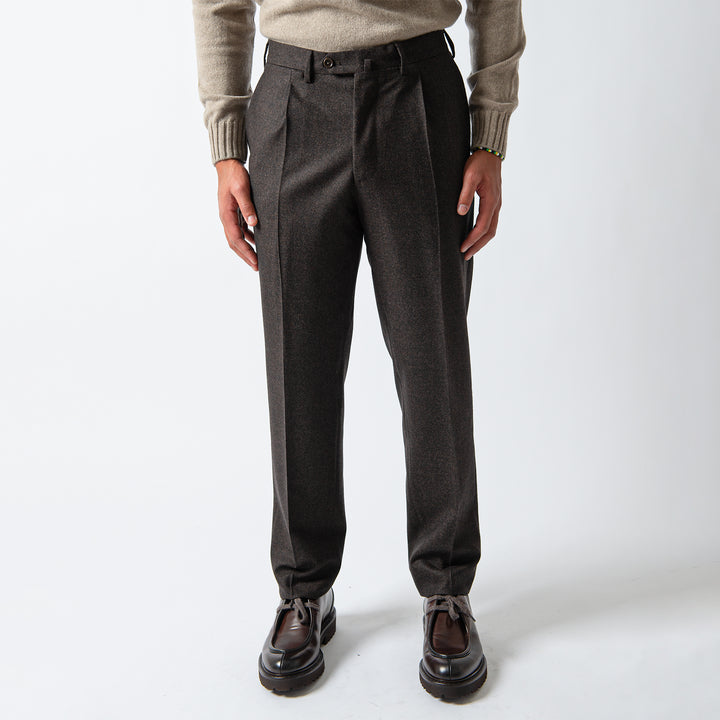 MELANGE FLANNEL SUIT Brown