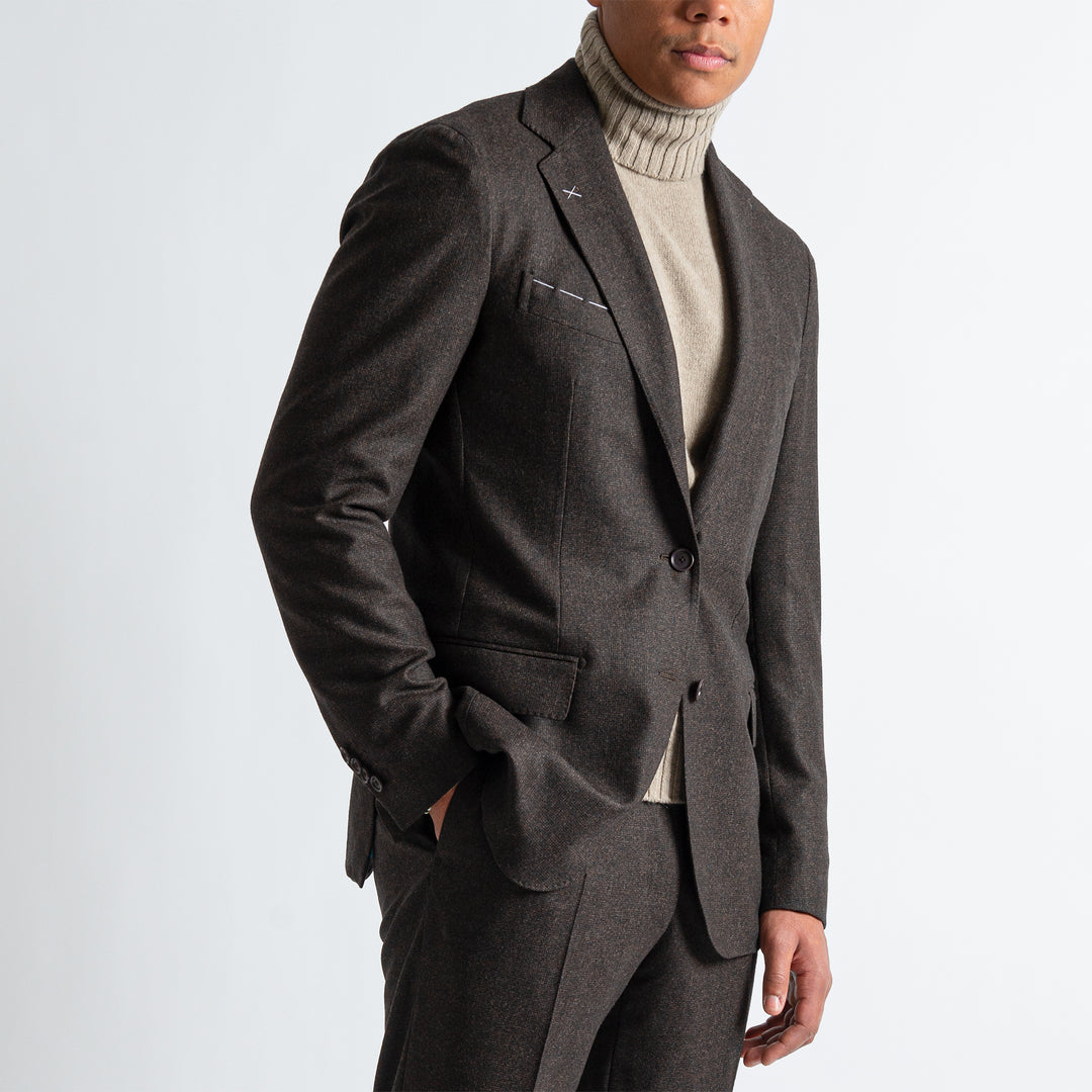 MELANGE FLANNEL SUIT Brown