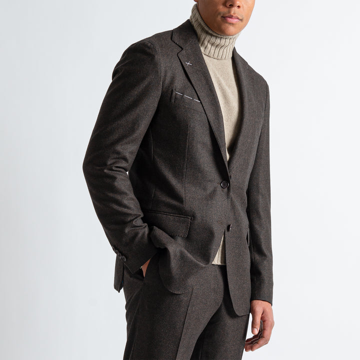 MELANGE FLANNEL SUIT Brown