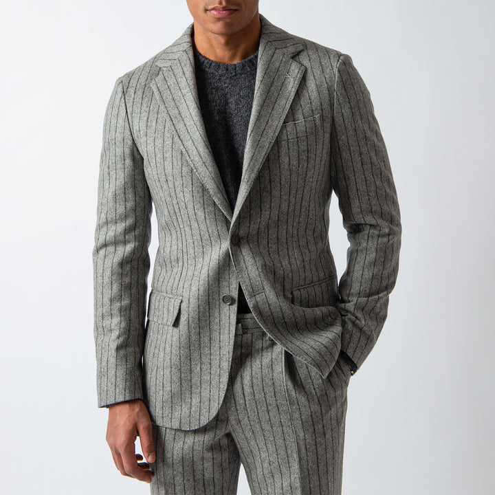 STRIPE FLANNEL SUIT Grey