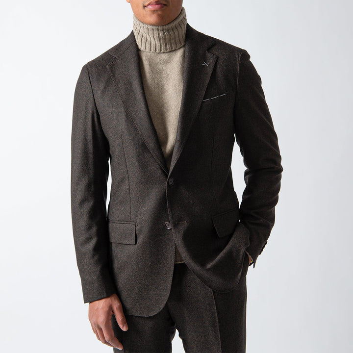 MELANGE FLANNEL SUIT Brown