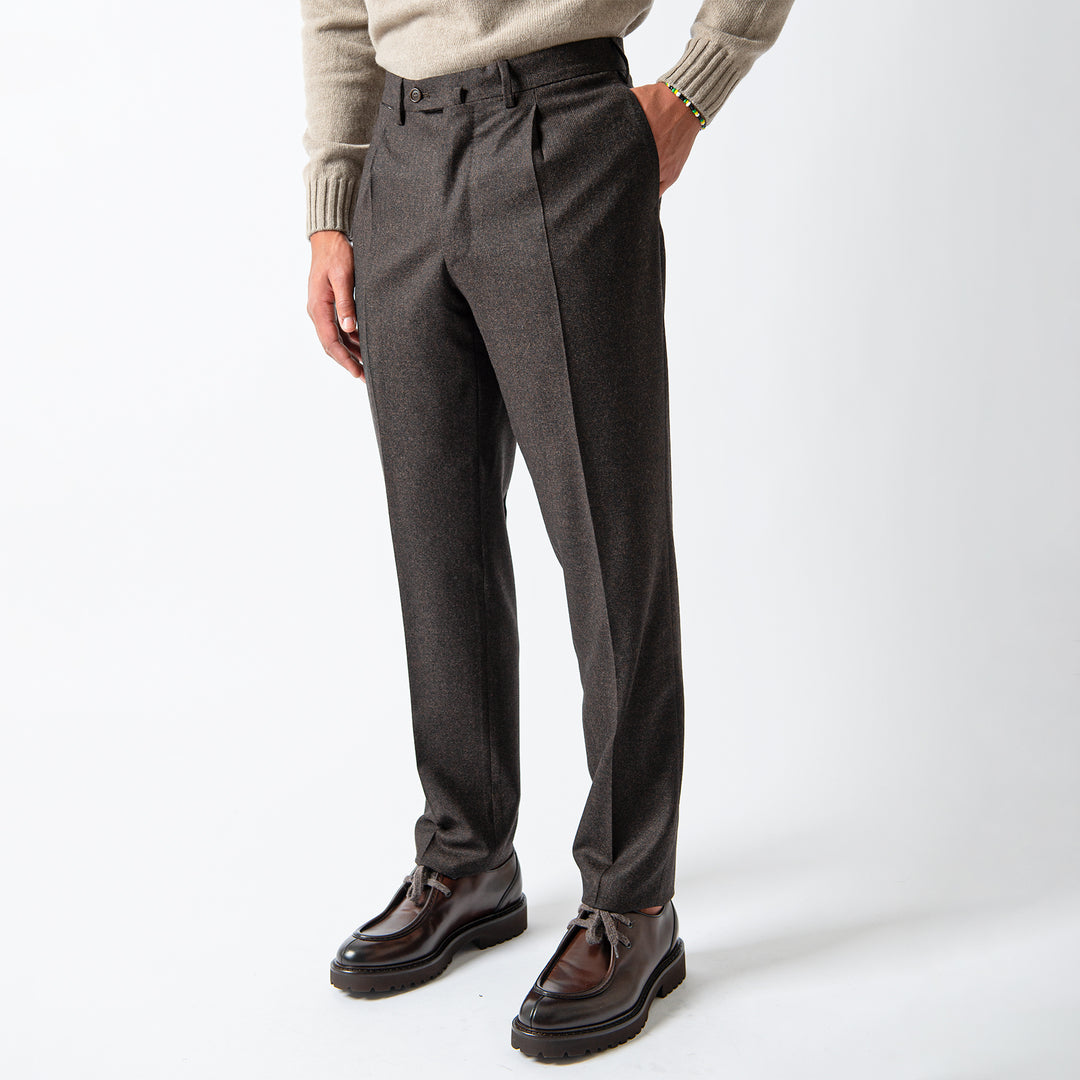 MELANGE FLANNEL SUIT Brown