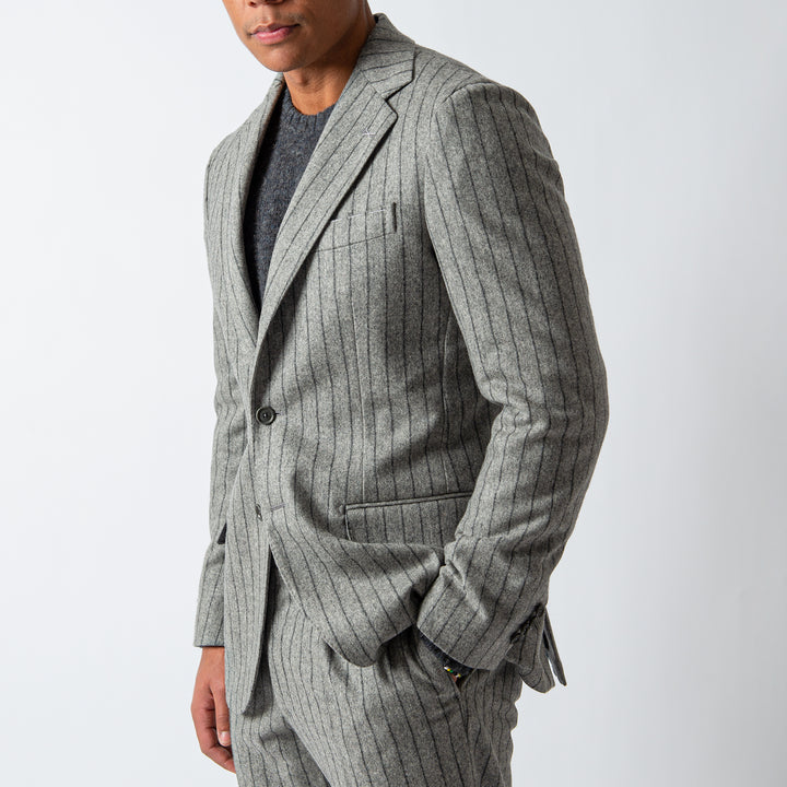 STRIPE FLANNEL SUIT Grey