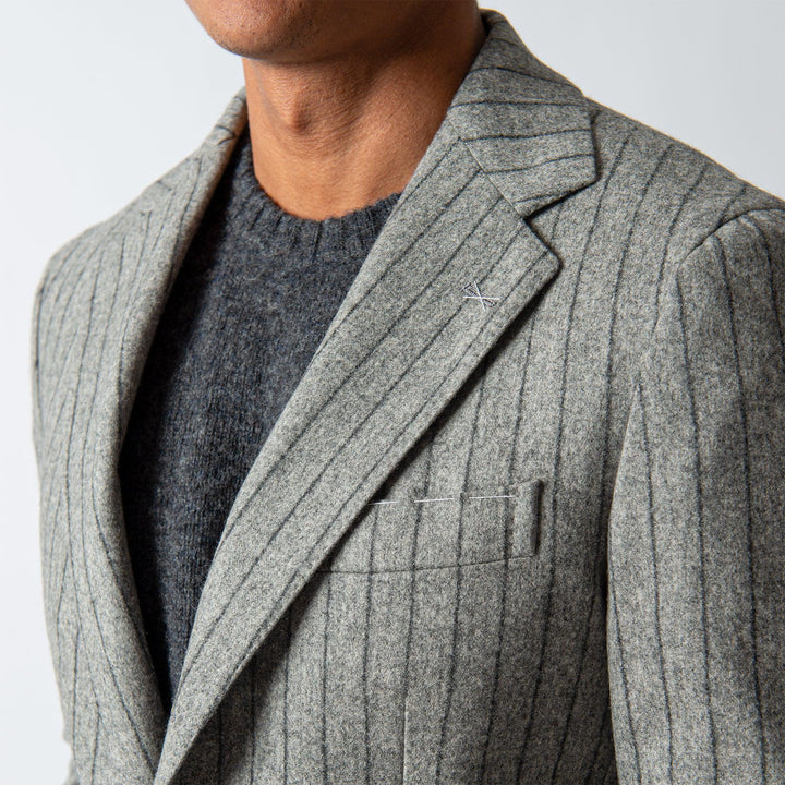 STRIPE FLANNEL SUIT Grey