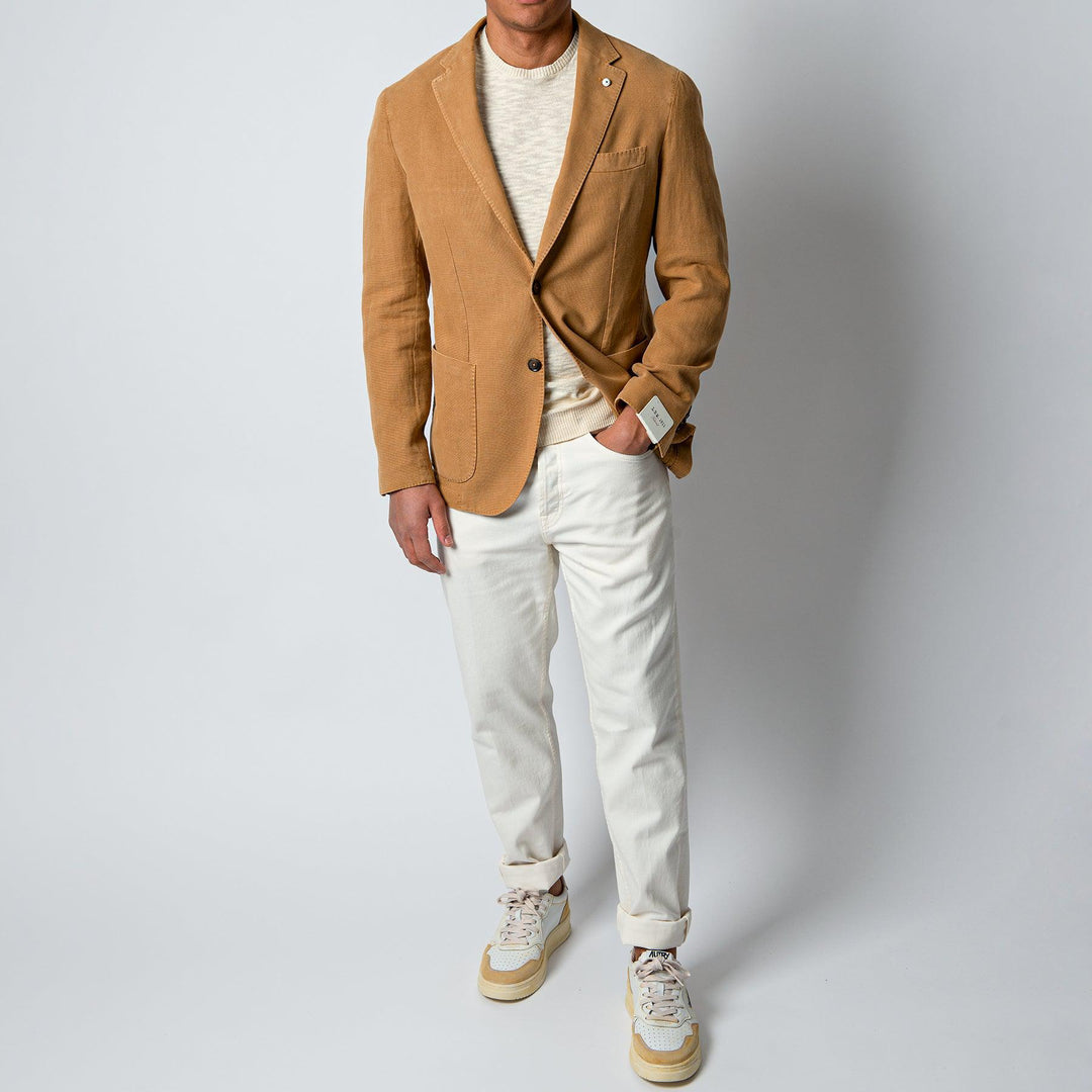 JACK REG COTTON RAMIE BLAZER SAND