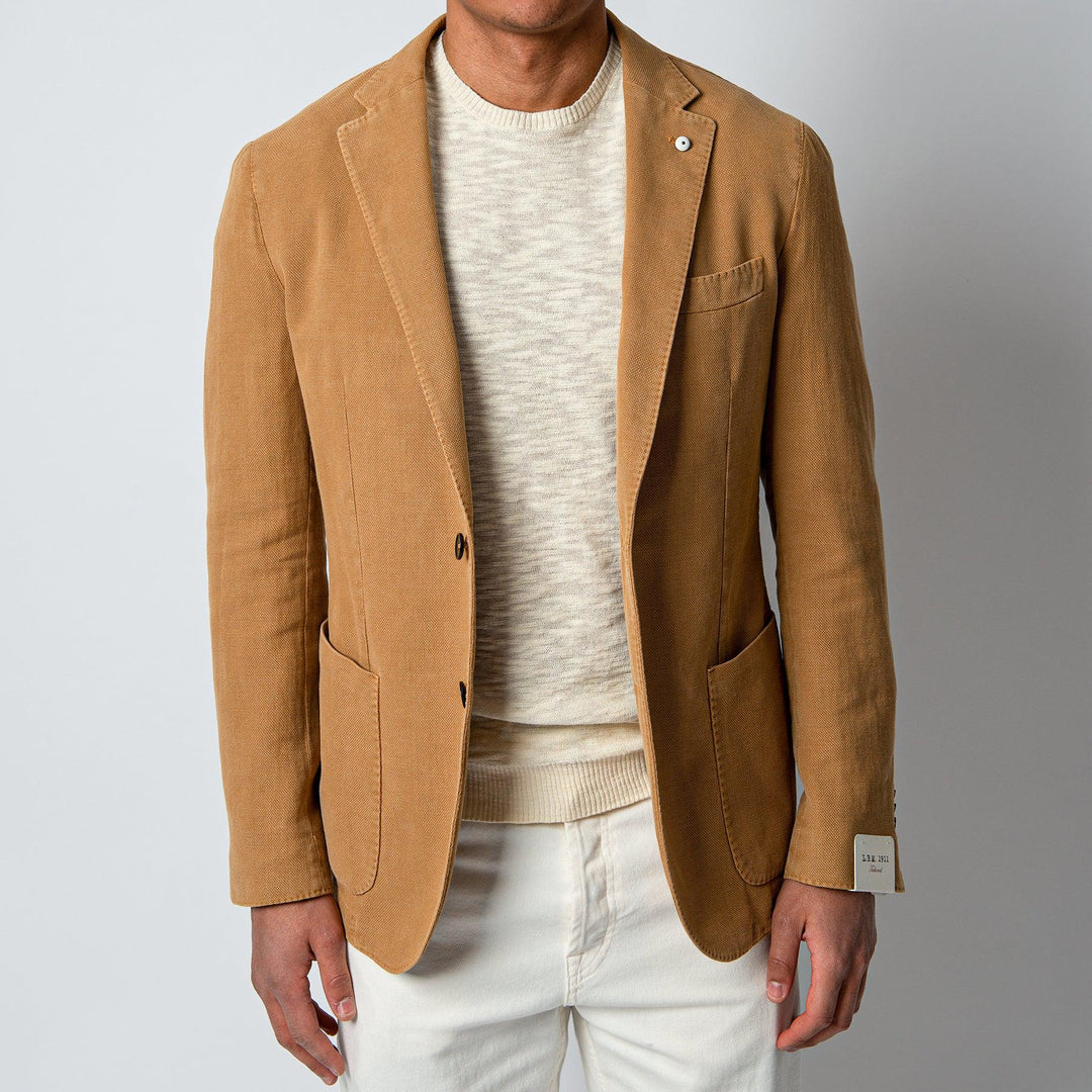 JACK REG COTTON RAMIE BLAZER SAND