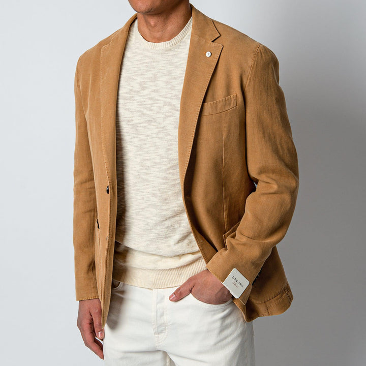 JACK REG COTTON RAMIE BLAZER SAND