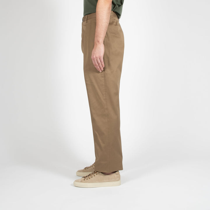 LUXURY COTTON TWO PLEAT TROUSER KHAKI