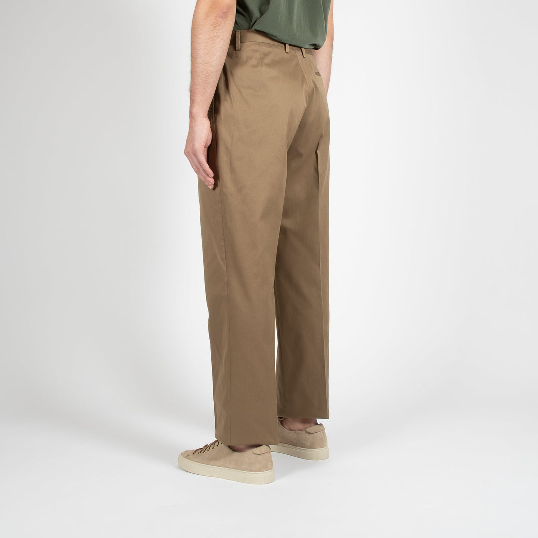 LUXURY COTTON TWO PLEAT TROUSER KHAKI