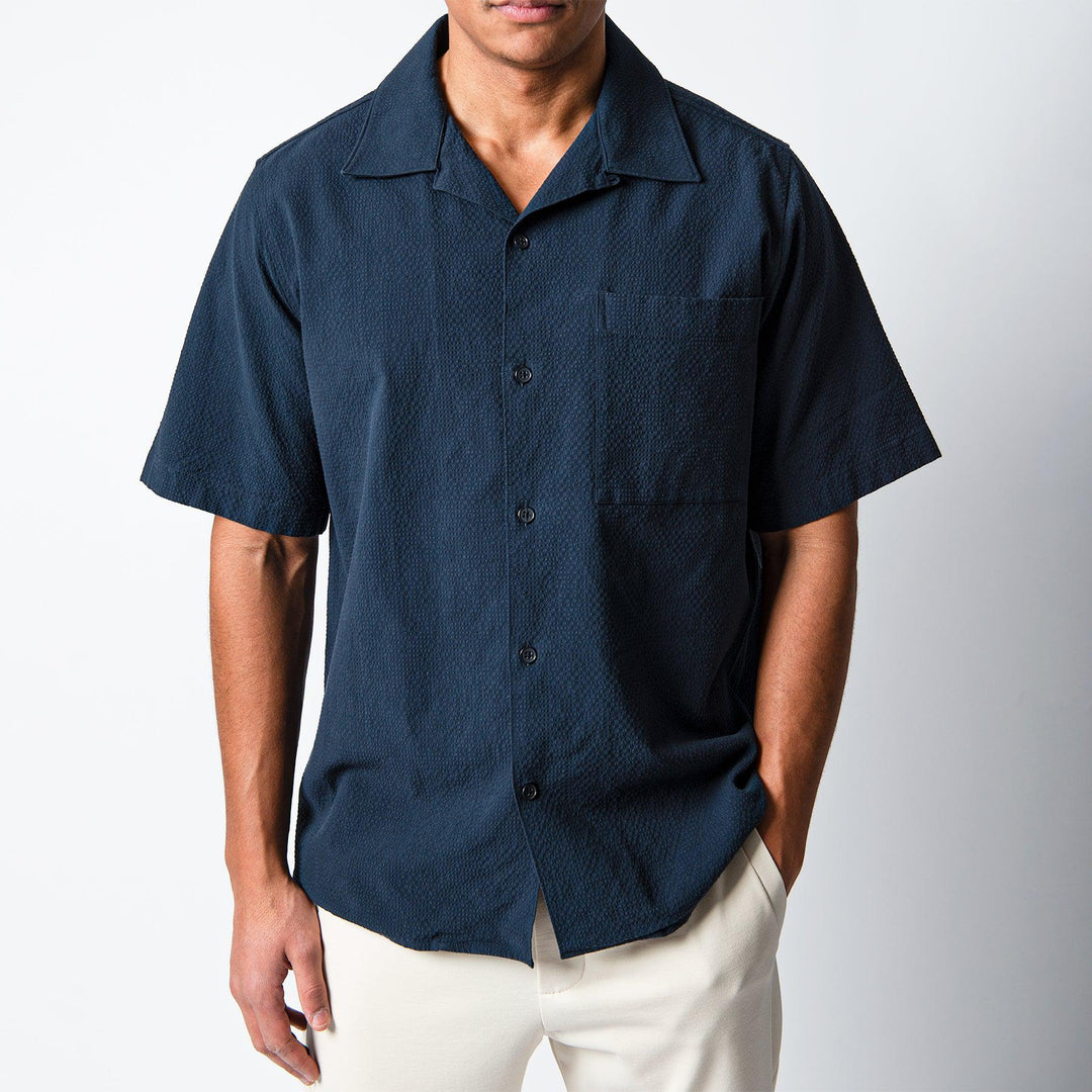 Julio Ss Shirt Navy Blue