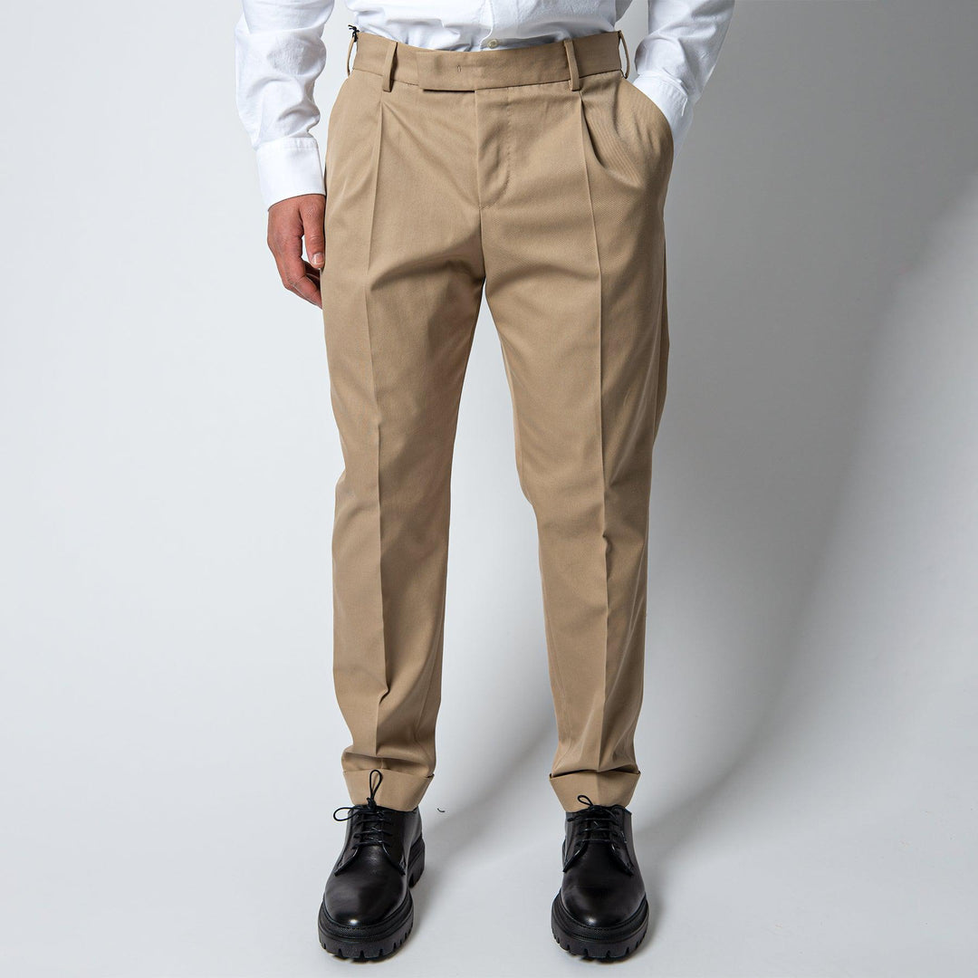 REBEL ONE PLEAT TROUSERS Beige