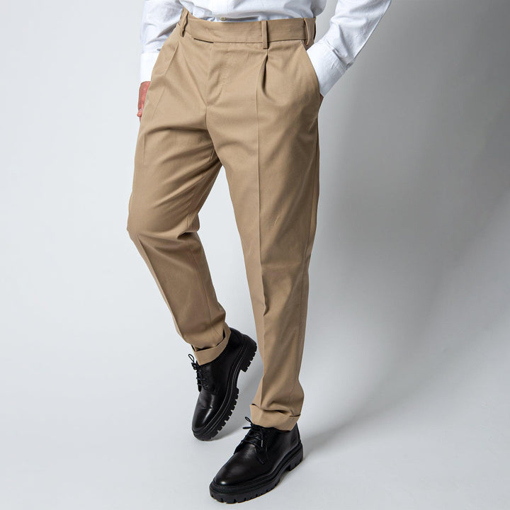 REBEL ONE PLEAT TROUSERS Beige