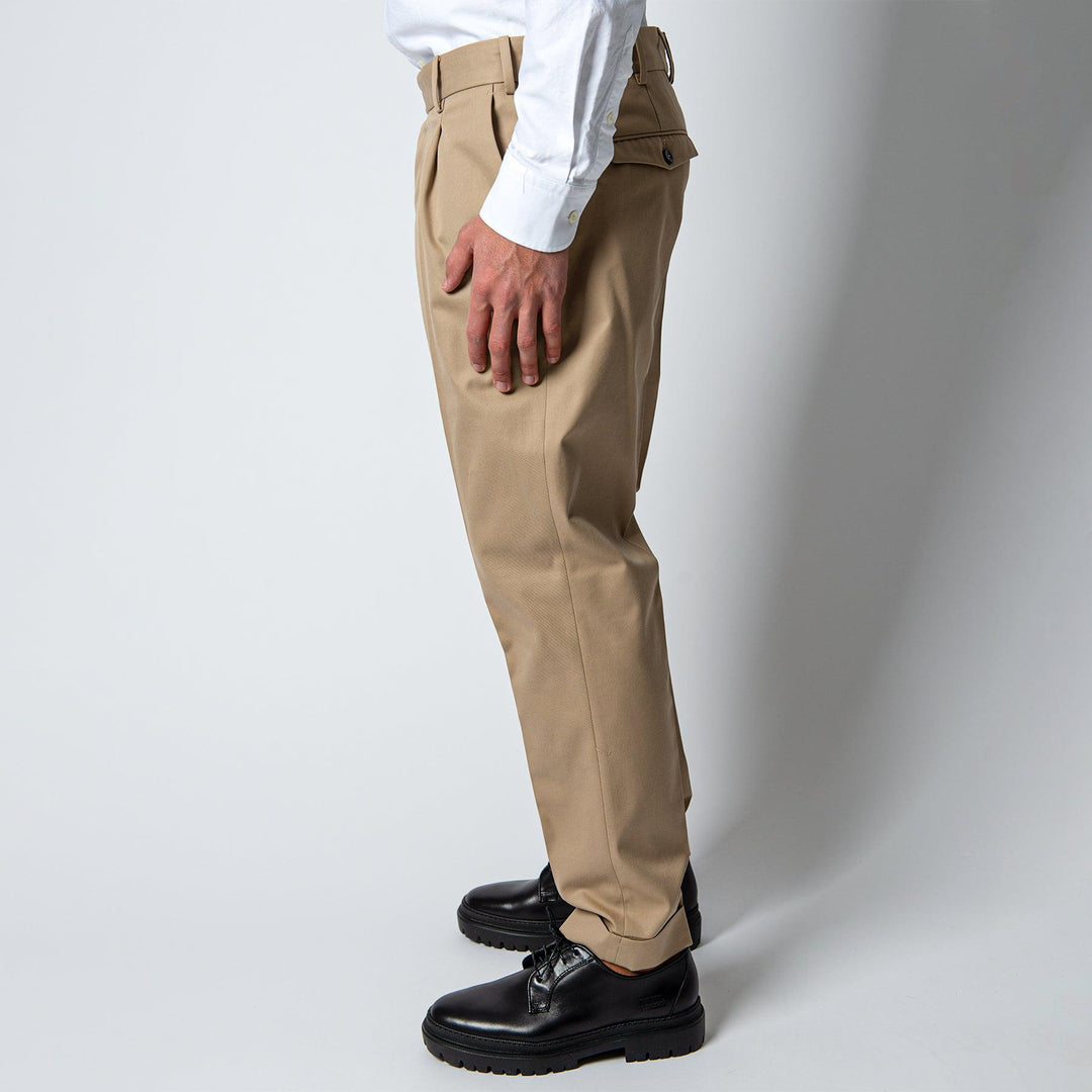 REBEL ONE PLEAT TROUSERS Beige