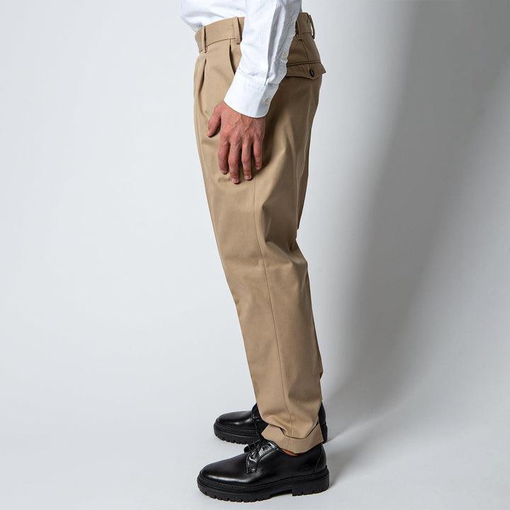 REBEL ONE PLEAT TROUSERS Beige