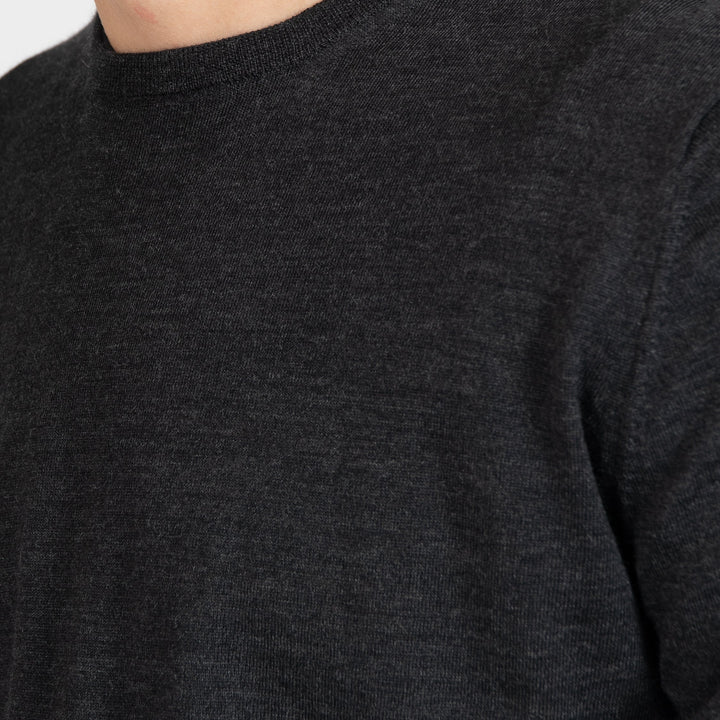 ROYAL 120'S MERINO CREWNECK ANTRACITE