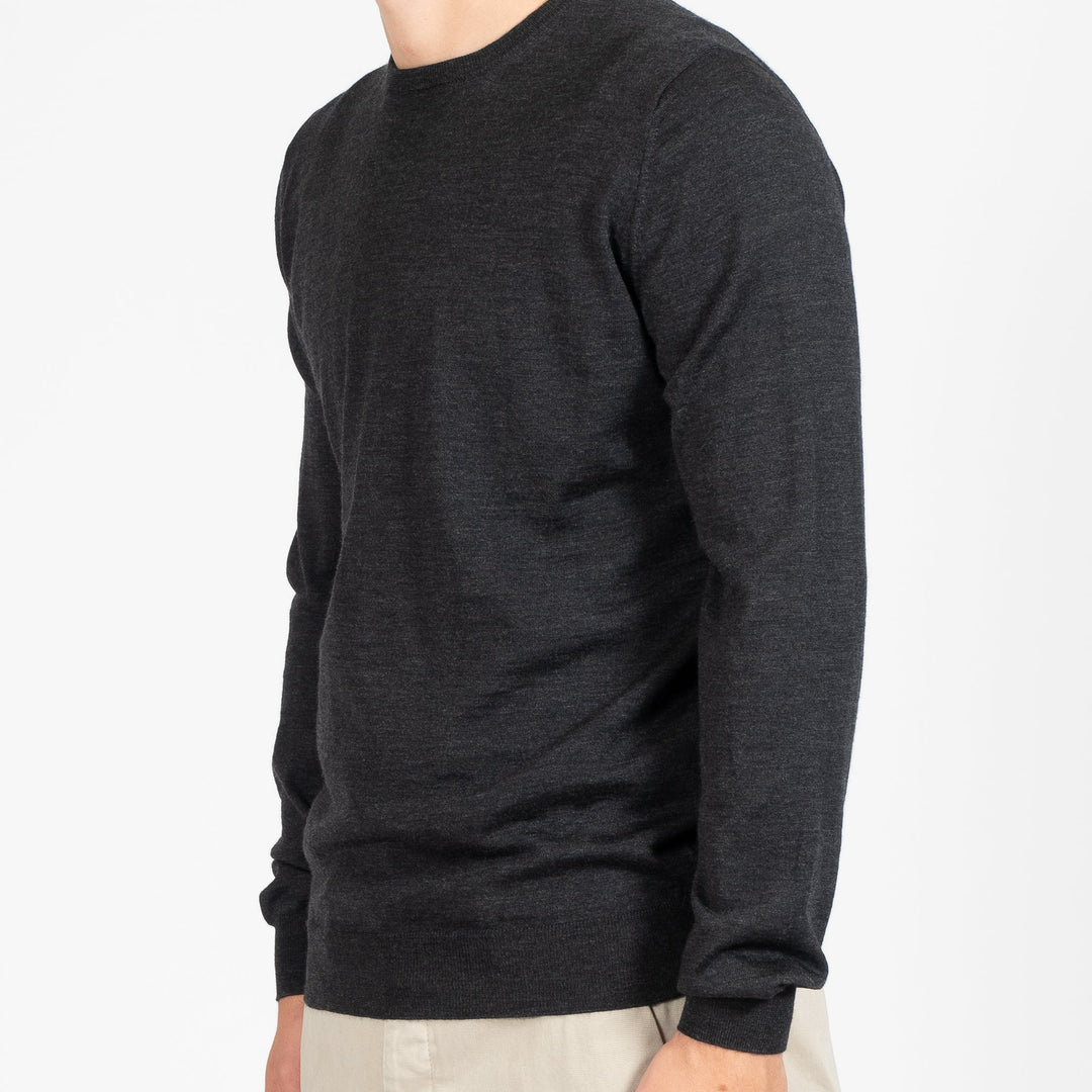 ROYAL 120'S MERINO CREWNECK ANTRACITE