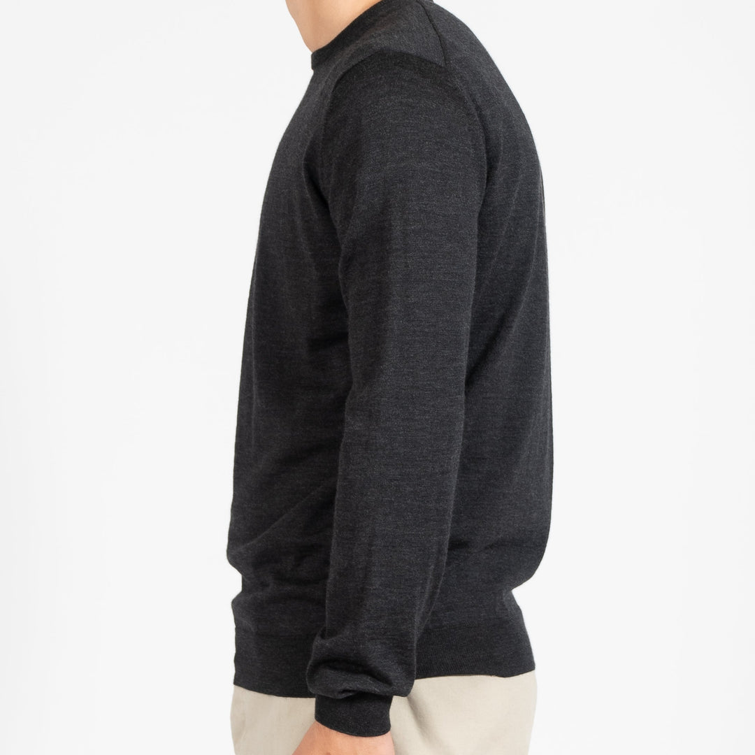 ROYAL 120'S MERINO CREWNECK ANTRACITE