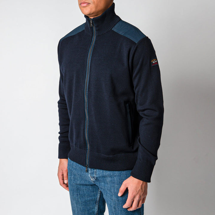 Men´S Knitted Zip Sweater Navy