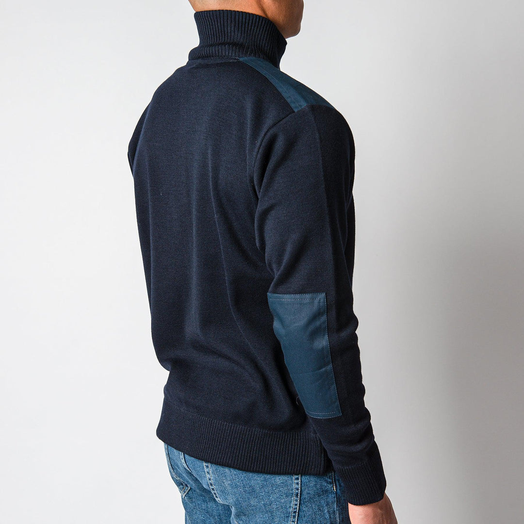 Men´S Knitted Zip Sweater Navy