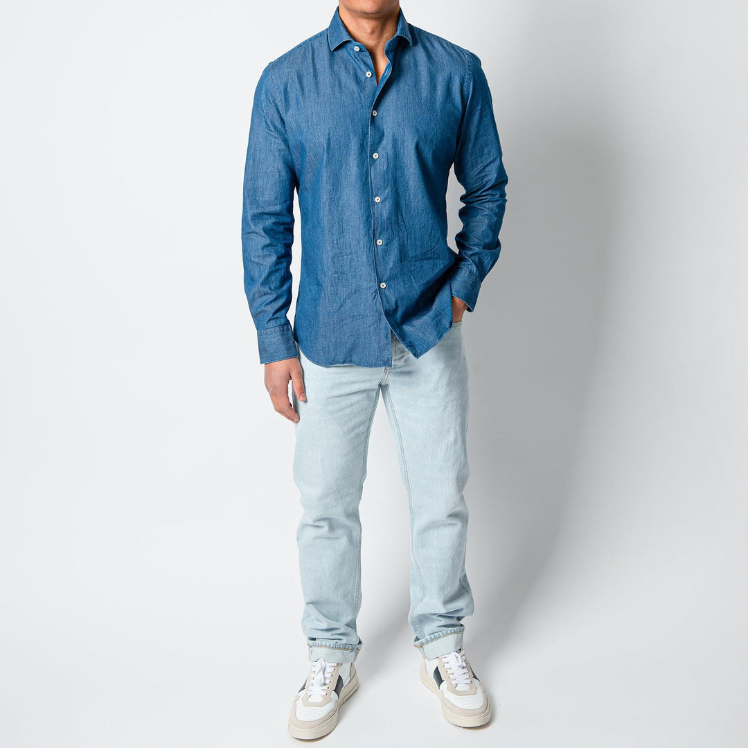 COTTON CHAMBRAY SHIRT Denim