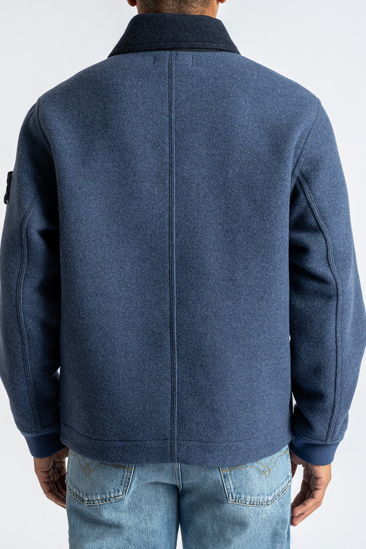 Knitted Jacket With Collar ROYAL BLUE