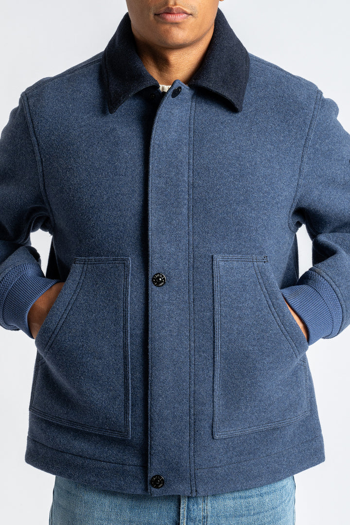 Knitted Jacket With Collar ROYAL BLUE