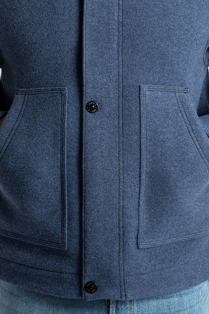 Knitted Jacket With Collar ROYAL BLUE