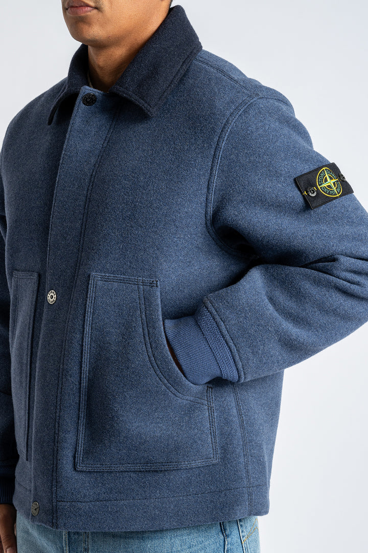 Knitted Jacket With Collar ROYAL BLUE