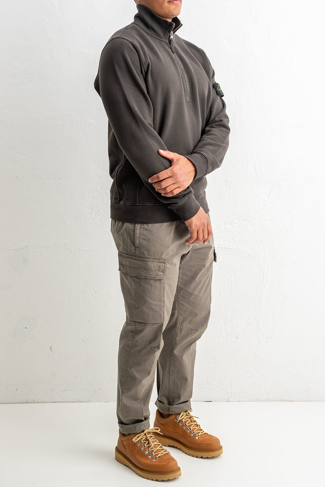 Brushed Organic Cotton Fleece Polo 6100068 LEAD GREY
