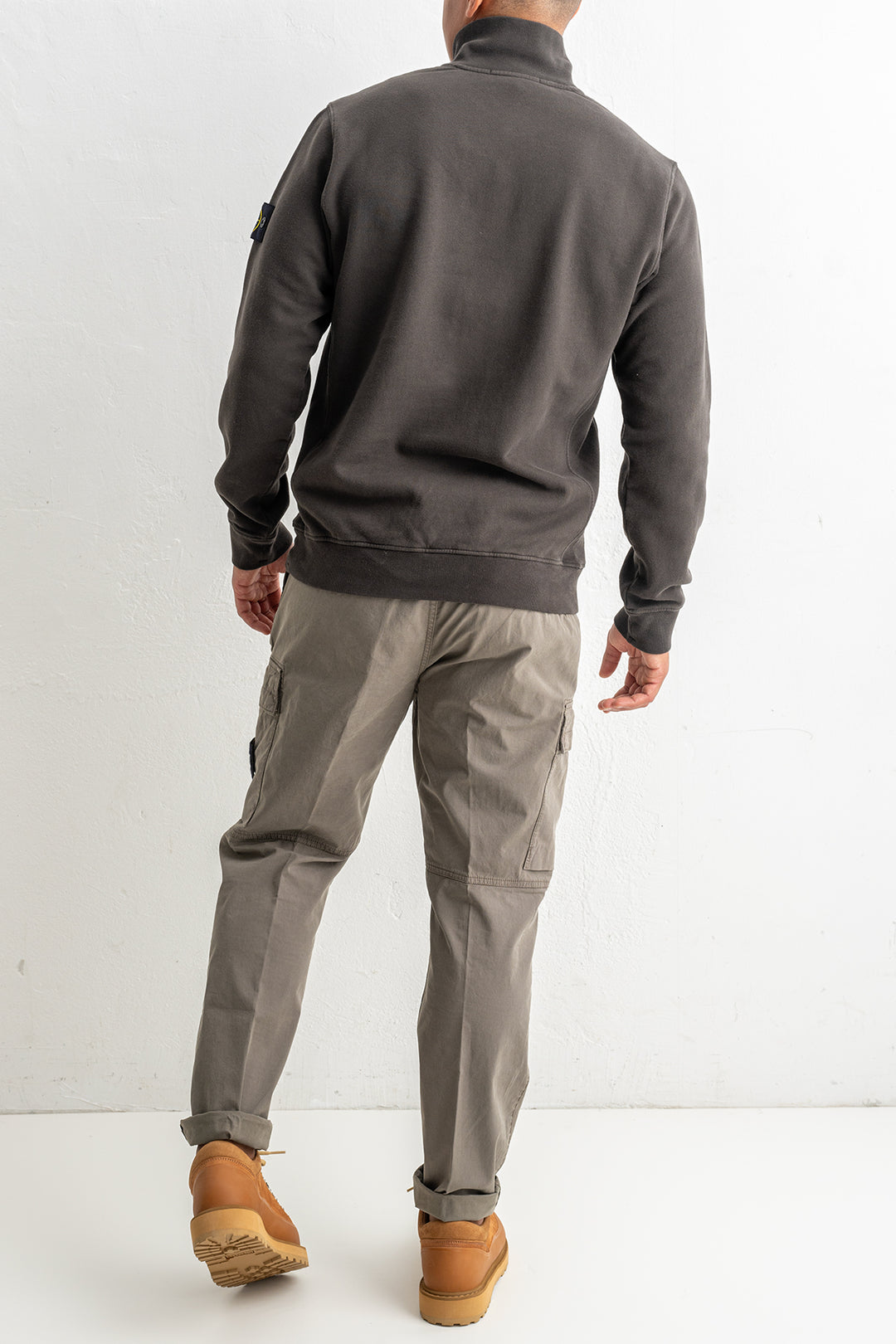 Brushed Organic Cotton Fleece Polo 6100068 LEAD GREY
