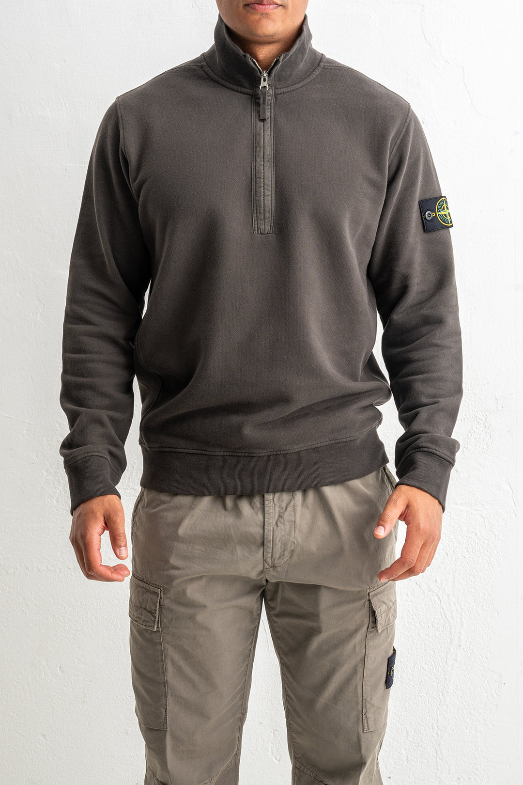 Brushed Organic Cotton Fleece Polo 6100068 LEAD GREY