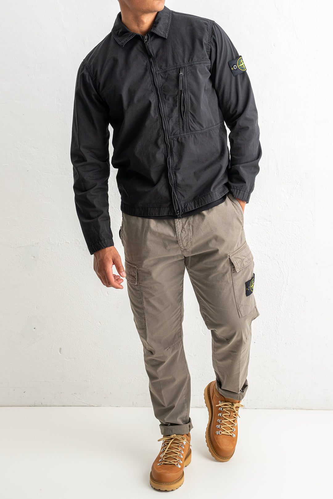 Supima® Cotton Twill Stretch-TC Overshirt 1200003 Black