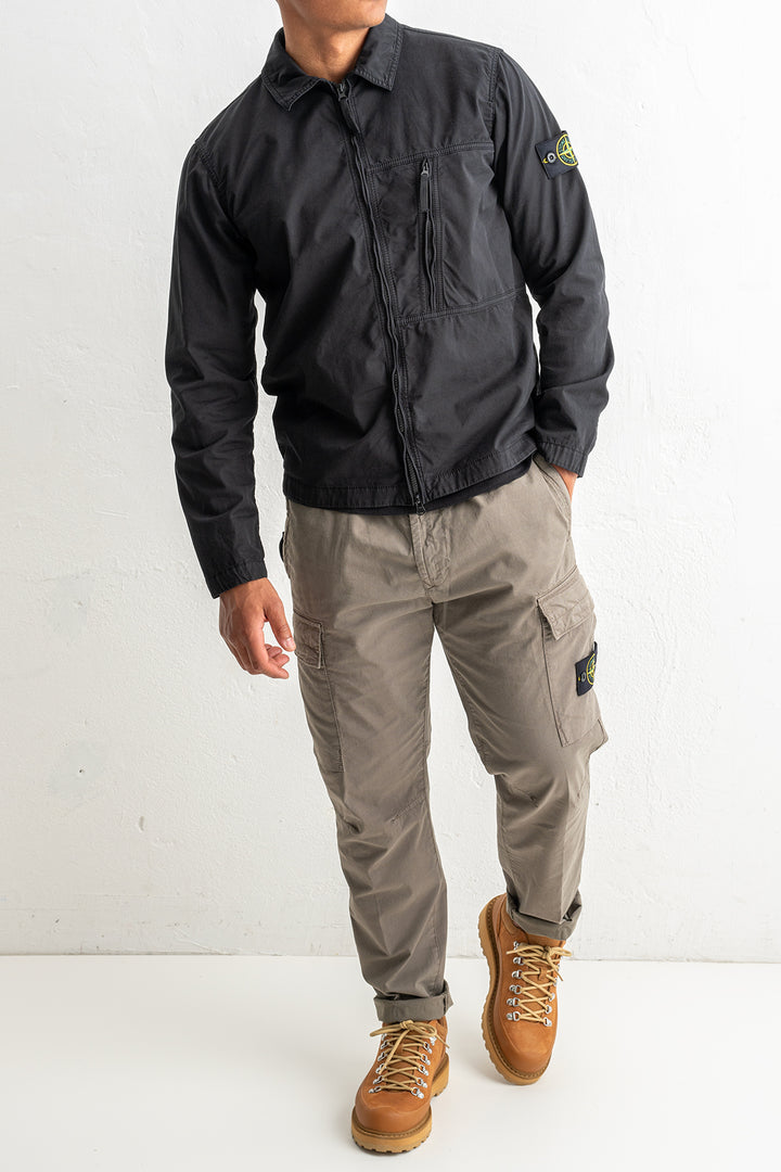 Supima® Cotton Twill Stretch-TC Overshirt 1200003 Black