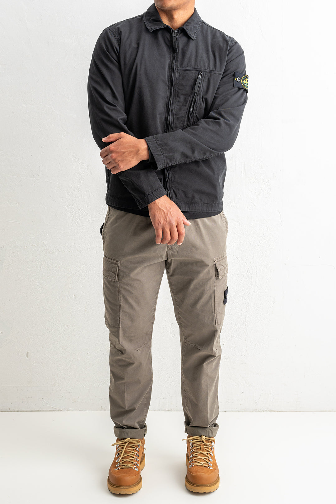 Supima® Cotton Twill Stretch-TC Overshirt 1200003 Black