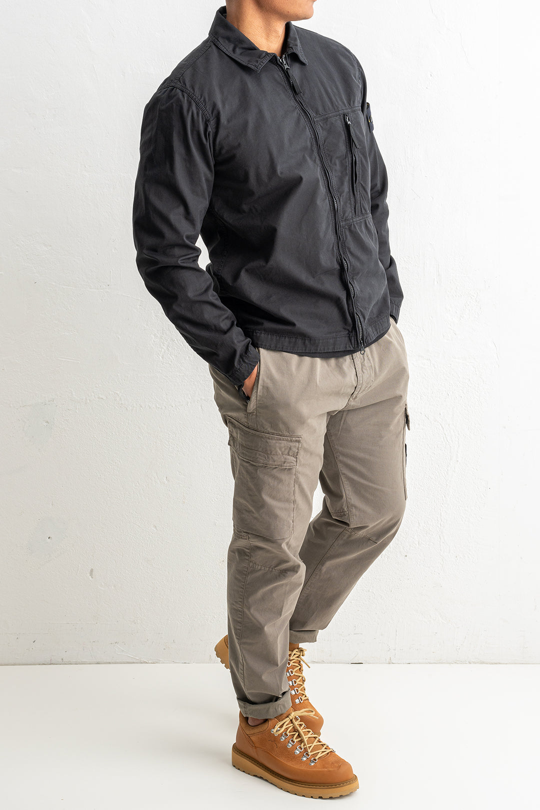 Supima® Cotton Twill Stretch-TC Overshirt 1200003 Black