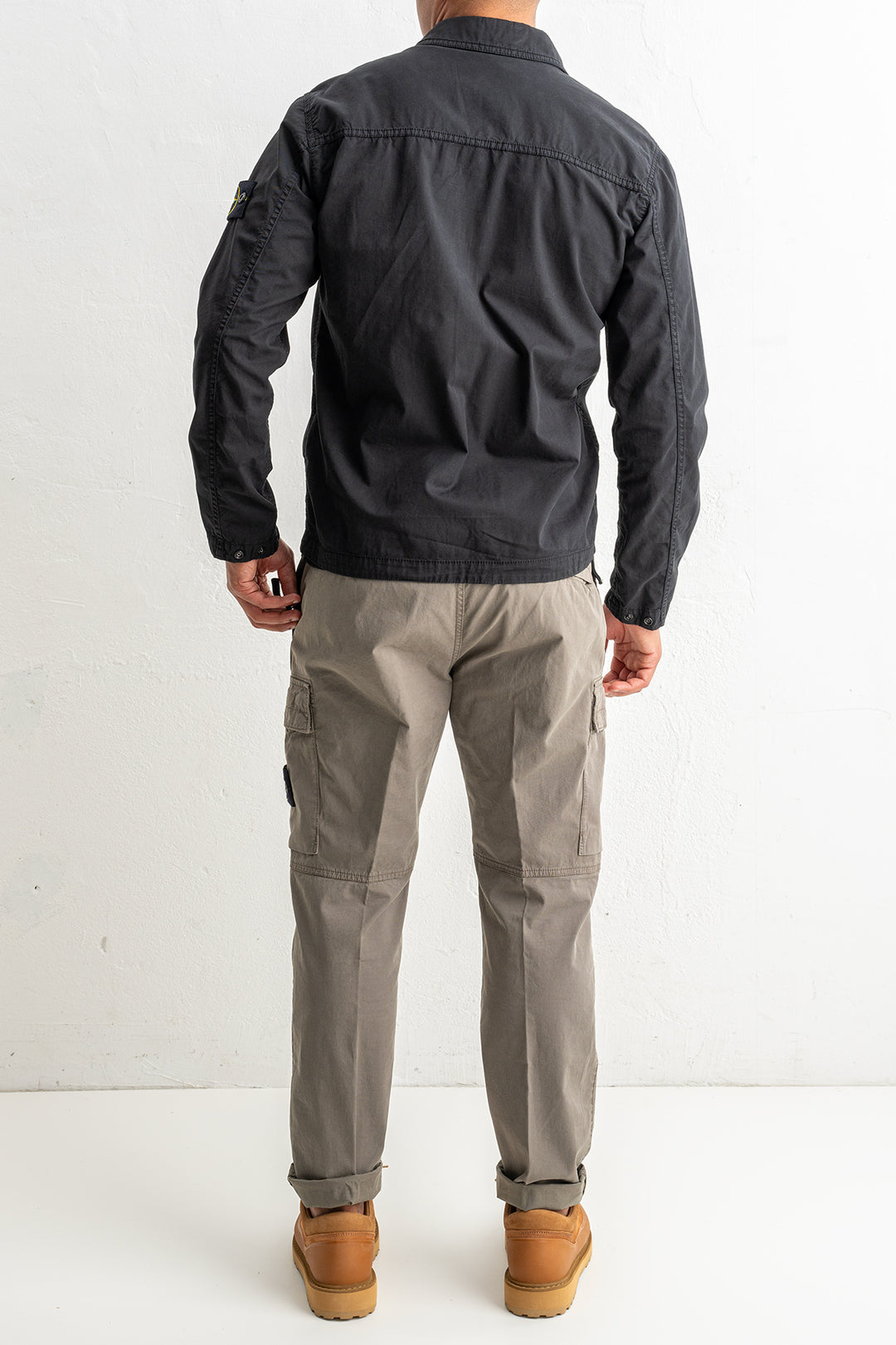 Supima® Cotton Twill Stretch-TC Overshirt 1200003 Black