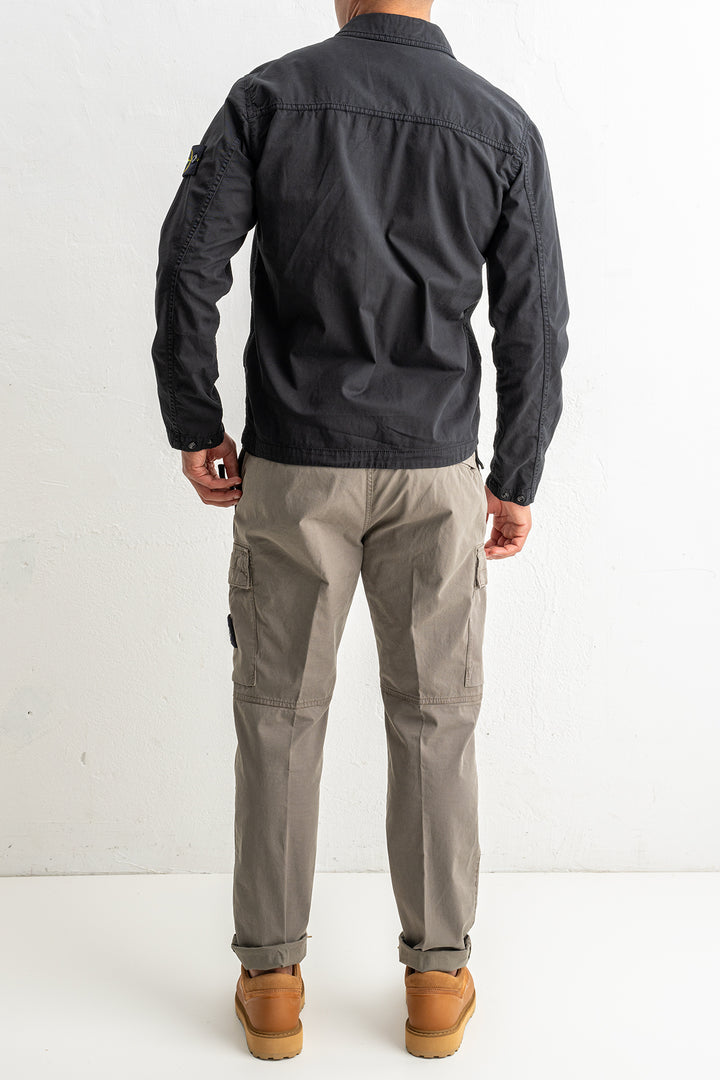 Supima® Cotton Twill Stretch-TC Overshirt 1200003 Black