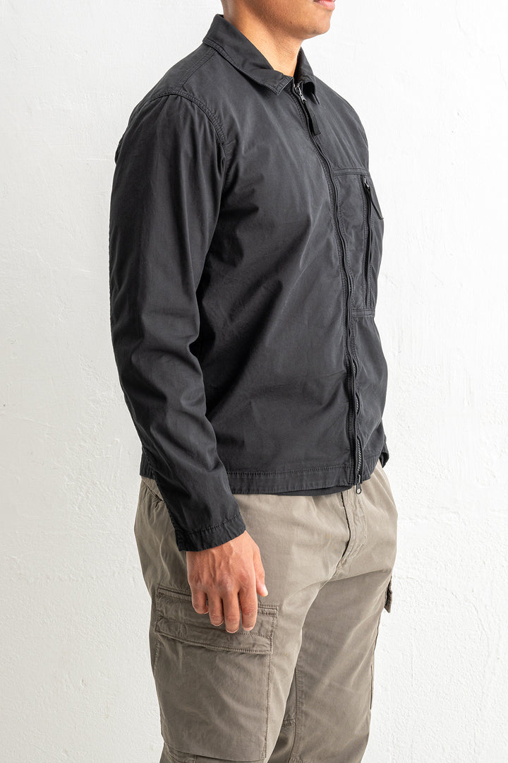 Supima® Cotton Twill Stretch-TC Overshirt 1200003 Black