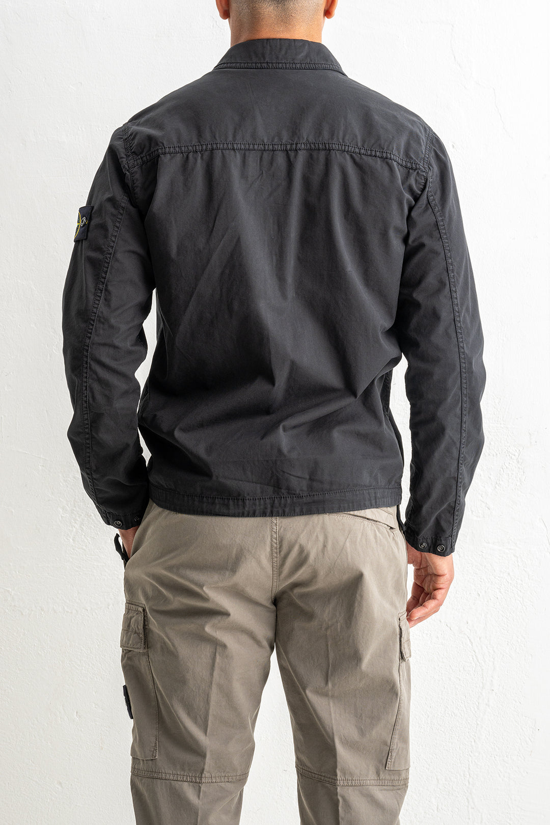 Supima® Cotton Twill Stretch-TC Overshirt 1200003 Black