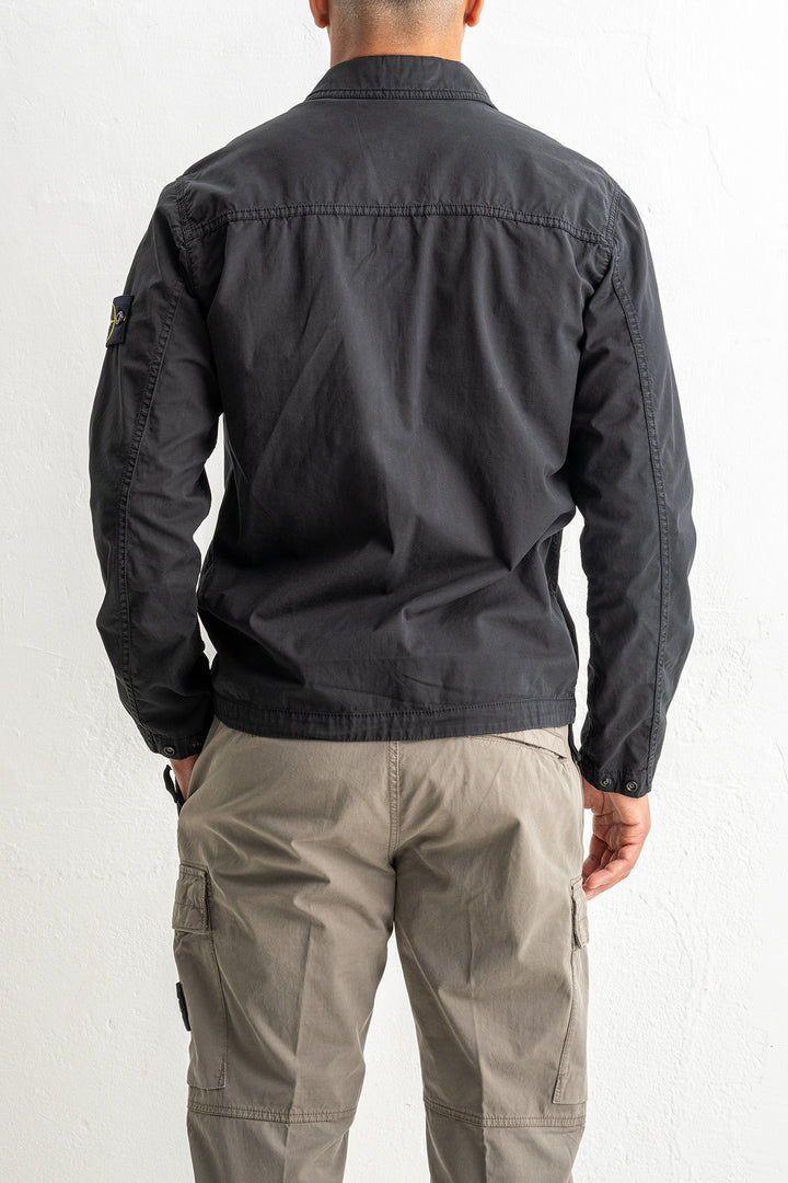 Supima® Cotton Twill Stretch-TC Overshirt 1200003 Black