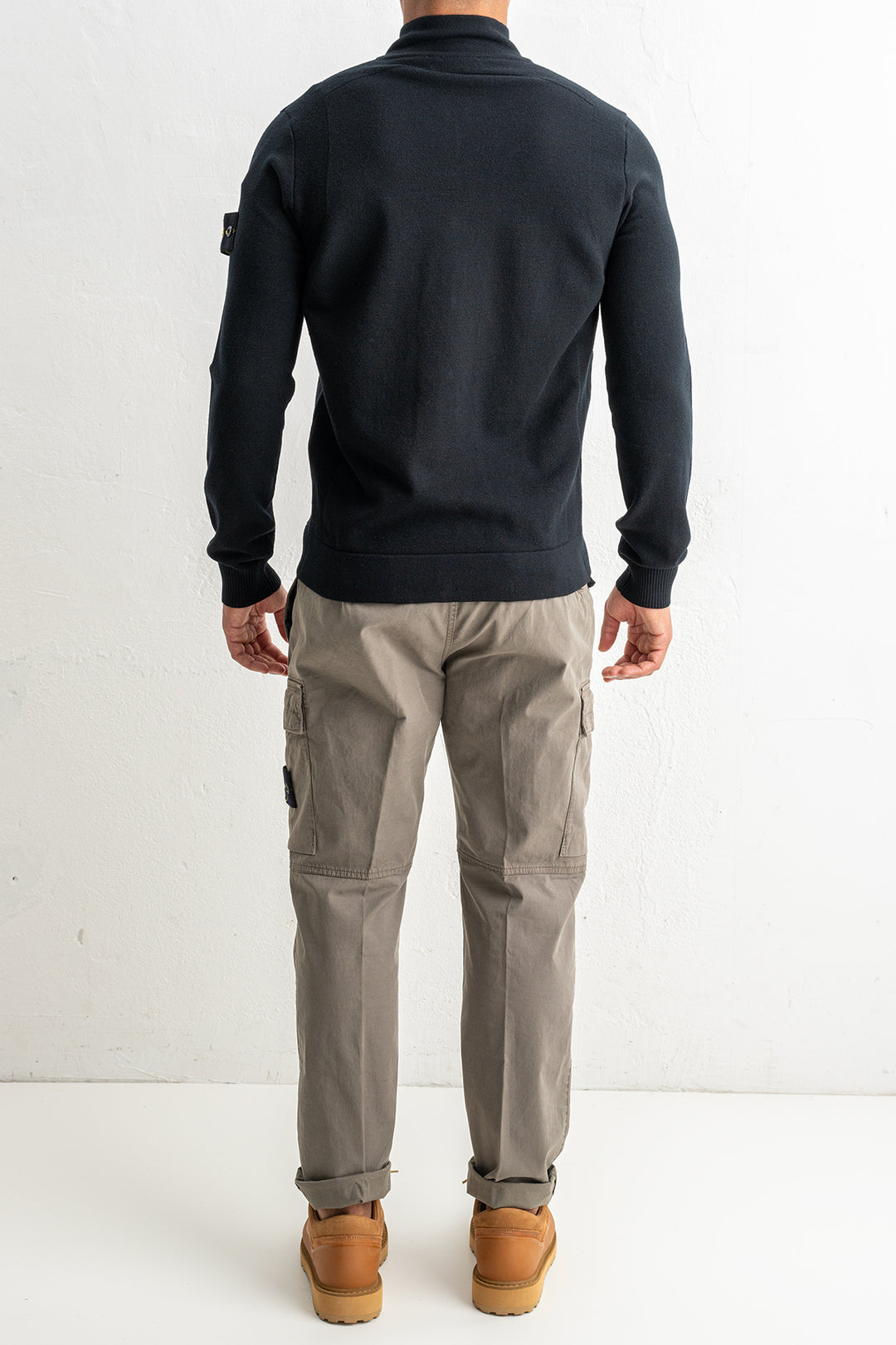 Stretch Wool Full Zip Sweater 5100062 Black