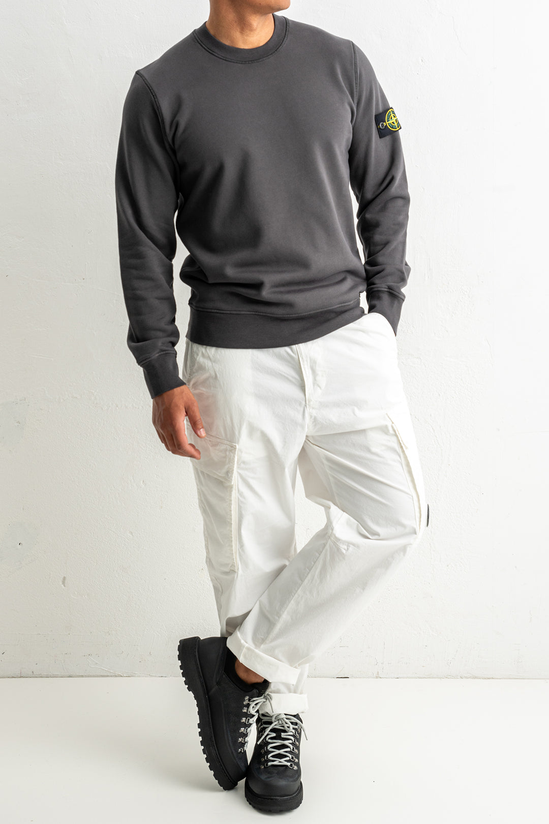Organic Cotton Fleece Crewneck 6100060 LEAD GREY