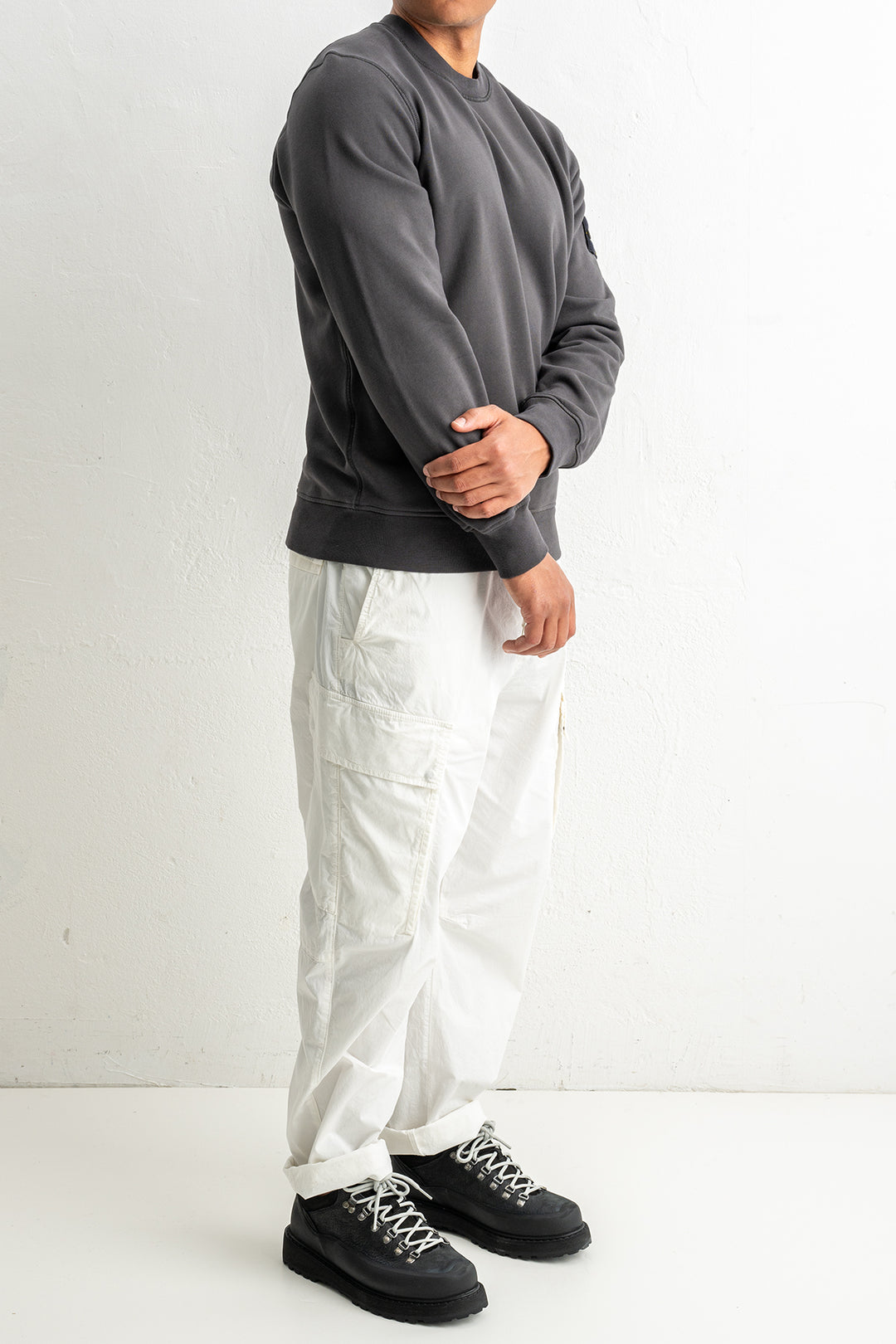 Organic Cotton Fleece Crewneck 6100060 LEAD GREY